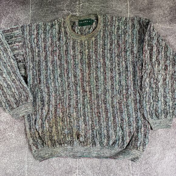 Tundra Other - Men's Vintage 90's Tundra Canada Gray Coogi Like Textured Crewneck Sweater Sz L
